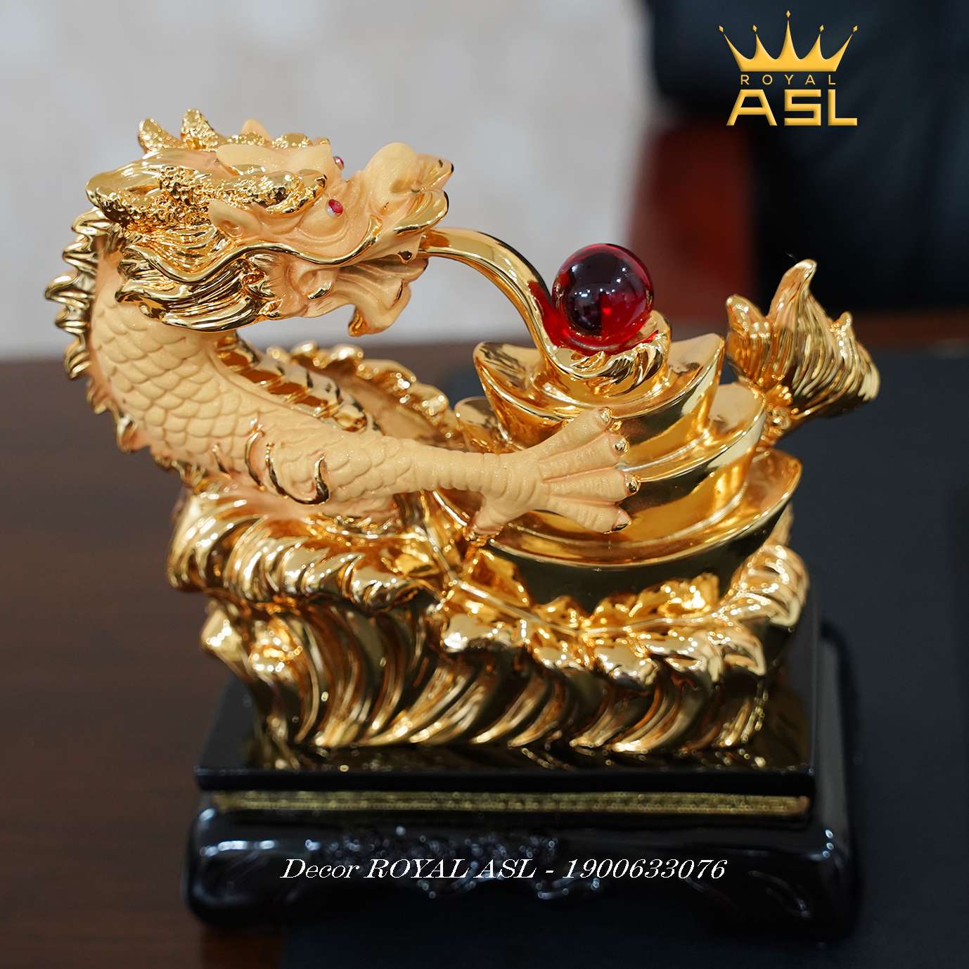 Rồng Mạ Vàng May Mắn- Có Ngọc Trân Châu - RMV02