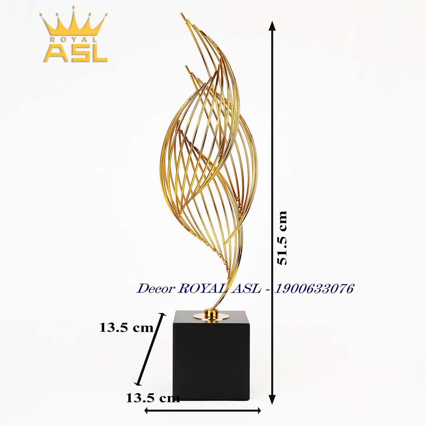Decor Tháp Xoắn Mạ Đồng Nghệ Thuật Vàng Sang Trọng - Cỡ Nhỏ (20*30cm)- TS01