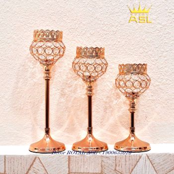 Chân Nến Trang Trí Để Bàn Hình Ly Rượu Sang Trọng - Cỡ Thấp (25.5*9.5cm) CN006