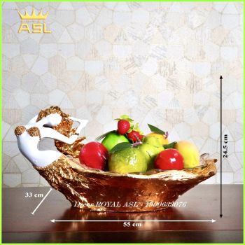 Đĩa Trái Cây Thủy Tinh Nghệ Thuật, Thiếu Nữ Nằm Gợi Cảm - Màu Vàng Đồng - DTT0001