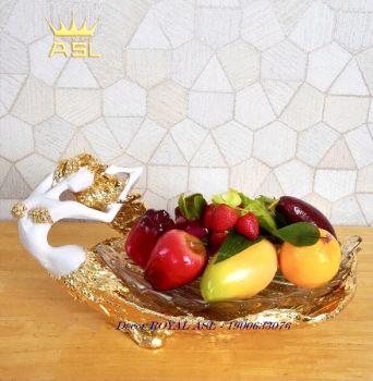 Đĩa Đựng Trái Cây Thủy Tinh Thiếu Nữ Nằm Gợi Cảm- Màu Ánh Vàng - DTT0003