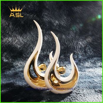 Decor Nghệ Thuật Gốm Sứ Mắt Ngọc Phong Cách Trừu Tượng-Trắng Mạ Vàng-BG001