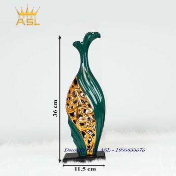 Bình Gốm Cao Cấp - Màu Xanh Vàng - Cao - BG041