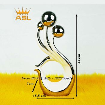 Decor Để Bàn Trang Trí Gốm Sứ Hoa Văn Cách Điệu Ấn Tượng- Màu Trắng Bạc -BG06