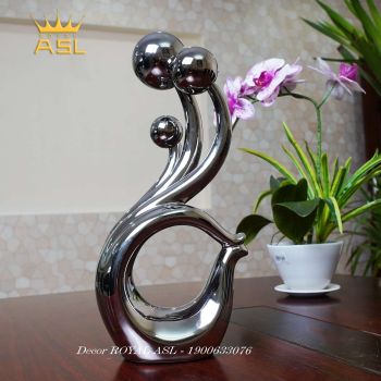 Décor Bình Sứ Trang Trí Để Bàn Cách Điệu Ấn Tượng - Màu Xám- BG13