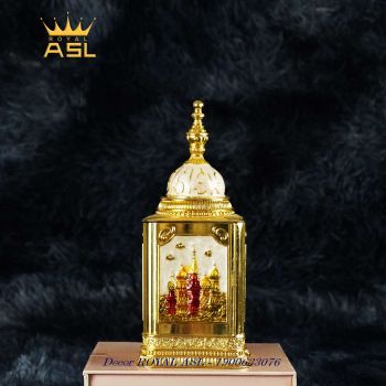 Ống Đựng Tăm Hình Tháp Châu Âu - Màu Trắng Vàng - BT05