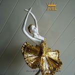 Tượng Trang Trí Phòng Khách- Vũ Công Múa Bale Ấn Tượng-Phong Cách Hiện Đại - Màu Vàng Kim- CG002