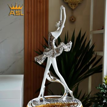 Tượng Vũ Công Múa Bale Ấn Tượng Trang Trí Spa, Khách Sạn- Màu Trắng Bạc- CG003