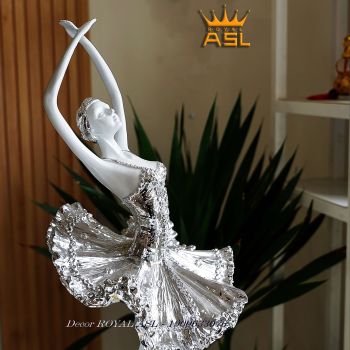 Tượng Vũ Công Múa Bale Ấn Tượng Trang Trí Spa, Khách Sạn- Màu Trắng Bạc- CG003