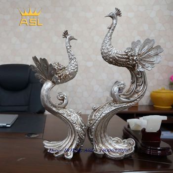 Cặp Công Đứng Châu Âu Trang Trí Sang Trọng - Màu Bạc - CHP03