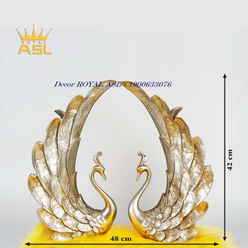 Cặp Công Châu Âu Trang Trí Sang Trọng - Màu Bạc - CHP04