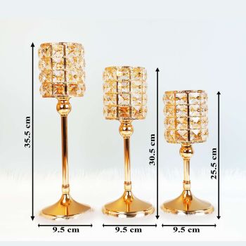 Chân Nến Trang Trí Bàn Tiệc Hình Trụ Sang Trọng - Cỡ Vừa (9.5*30.5cm) CN013