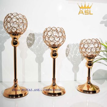 Chân Nến Trang Trí Để Bàn Hình Ly Tròn Sang Trọng - Cỡ Cao (10*34.5cm) CN016