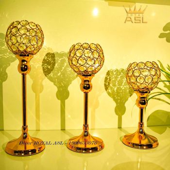 Chân Nến Trang Trí Để Bàn Hình Ly Tròn Sang Trọng - Cỡ Cao (10*34.5cm) CN016