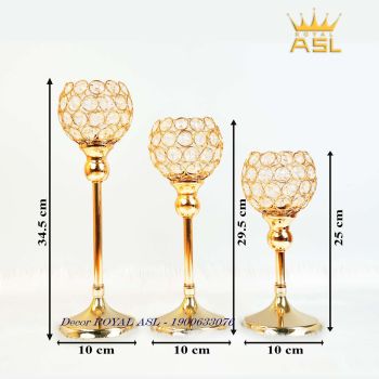 Chân Nến Trang Trí Bàn Tiệc Hình Ly Tròn- Sang Trọng - Cỡ Thấp (10*25cm) CN008