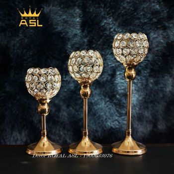 Chân Nến Trang Trí Bàn Tiệc Hình Ly Tròn Sang Trọng - Cỡ Vừa (10*29.5cm) CN015