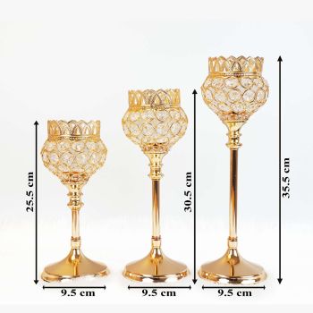 Chân Nến Trang Trí Để Bàn Hình Ly Rượu Sang Trọng - Cỡ Vừa (30.5*9.5cm) CN011