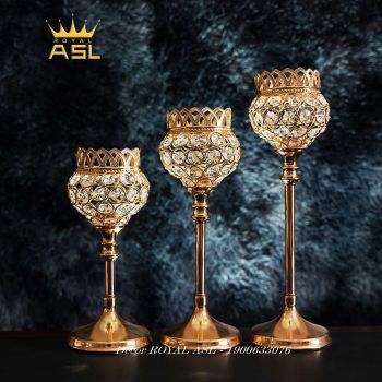 Chân Nến Trang Trí Để Bàn Hình Ly Rượu Sang Trọng - Cỡ Vừa (30.5*9.5cm) CN011