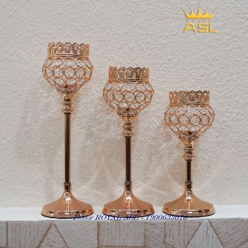 Chân Nến Trang Trí Để Bàn Hình Ly Rượu - Sang Trọng - Cỡ Cao (9.5*35.5cm) CN012