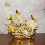 Tượng Gia Đình Cá Vàng Gốm Trang Trí Cao Cấp - Nhỏ - CR03
