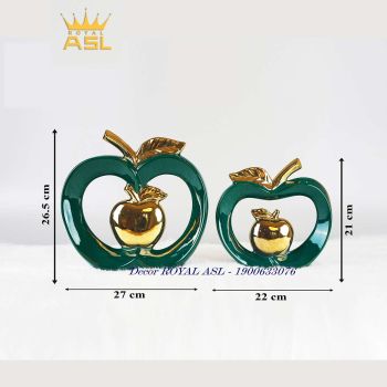 Decor Cặp Trái Táo Ngọc Vàng Cao Cấp - Màu Xanh - DC01