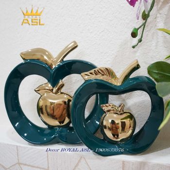 Decor Cặp Trái Táo Ngọc Vàng Cao Cấp - Màu Xanh - DC01