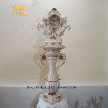 Đồng Hồ Song Mã Phong Cách Tân Cổ Điển - Màu Kem Nâu - DH02