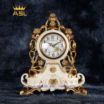 Đồng Hồ Để Bàn Cao Cấp Tân Cổ ĐIển - Màu Nâu Kem - DH08