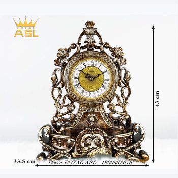 Đồng Hồ Để Bàn Cao Cấp Phong Cách Tân Cổ Điển - Màu Gỗ - DH09