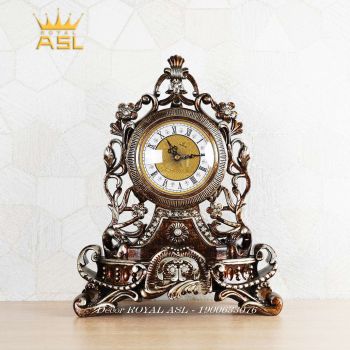 Đồng Hồ Để Bàn Cao Cấp Phong Cách Tân Cổ Điển - Màu Gỗ - DH09