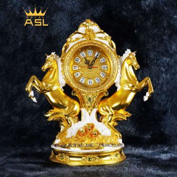 Đồng Hồ Để Bàn Song Mã Phong Cách Tân Cổ Điển - Màu Vàng - DH14