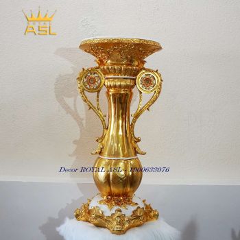 CHÂN ĐẾ TRỤ TRANG TRÍ-ĐỒNG HỒ, LỌ HOA MẠ VÀNG PHONG CÁCH CỔ ĐIỂN – MÀU VÀNG – DH16
