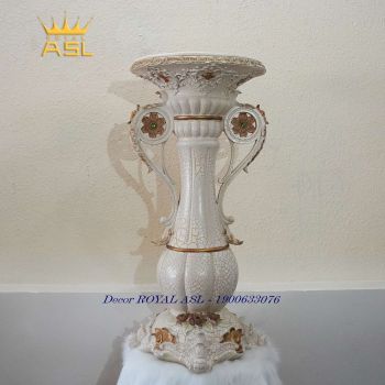 CHÂN ĐẾ TRỤ DÙNG TRANG TRÍ PHONG CÁCH CỔ ĐIỂN CHÂU ÂU- MÀU Kem Nâu – DH17