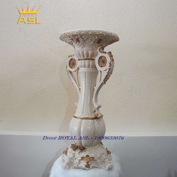 CHÂN ĐẾ TRỤ DÙNG TRANG TRÍ PHONG CÁCH CỔ ĐIỂN CHÂU ÂU- MÀU Kem Nâu – DH17