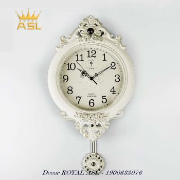 Đồng Hồ Quả Lắc Treo Tường Phong Cách Châu âu - Màu Trắng - DH34