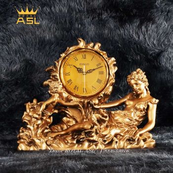 Đồng Hồ Trang Trí Thiếu Nữ Ngồi Cá Tính Phong Cách Châu Âu-Mạ Vàng- DH79