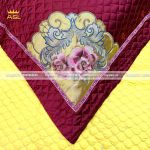 Bộ Chăn Ra Gối 8 món Gấm Lụa Royal Golden Silk-Phong Cách Hoàng Gia Quý Tộc-Màu Vàng Thêu Hoa Hồng-DR0105