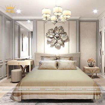 Bộ Drap Gối 8 Món Cotton Lụa Satin Nâu Sang Trọng Noble Brown-Màu Kem Mix Xám, Nâu - Họa Tiết Hoa Văn Thêu Nâu Trắng-DR0123