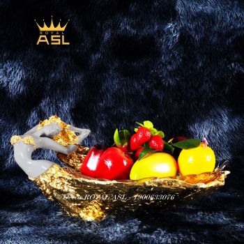 Đĩa Đựng Trái Cây Thủy Tinh Thiếu Nữ Nằm Gợi Cảm- Màu Ánh Vàng - DTT0003