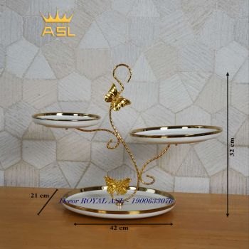 Khay Trái Cây, Bánh Kẹo 3 Tầng Ấn tượng-Màu Trắng -DTT108