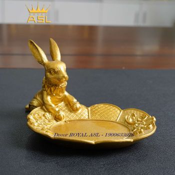 Đĩa Thỏ Vàng Đựng Trang Sức - Đĩa Giá Thấp - DTT129
