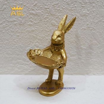 Đĩa Thỏ Vàng Đựng Trang Sức - Đĩa Giá Cao - DTT130