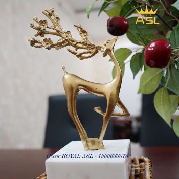Hươu Nai Vàng Tuần Lộc May Mắn - Đế Thấp - HN068