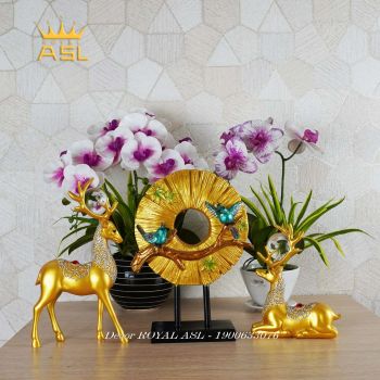 Bộ Hươu Nai Cao Cấp Hút Tài Lộc Hưng Vượng - Màu Vàng - HN072