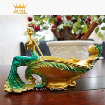 KỆ ĐỂ RƯỢU VANG THIẾU NỮ NGỒI ẤN TƯỢNG -MÀU XANH NGỌC - KR07