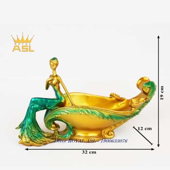 KỆ ĐỂ RƯỢU VANG THIẾU NỮ NGỒI ẤN TƯỢNG -MÀU XANH NGỌC - KR07