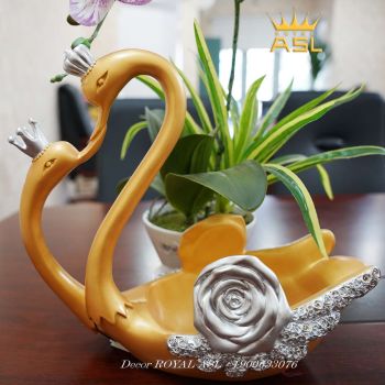 Kệ Để Rượu Vang Đôi Thiên Nga - Màu Vàng - KR08