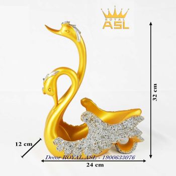 Kệ Để Rượu Vang Đôi Chim Thiên Nga - Màu vàng - KR10