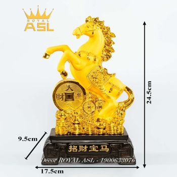 Tượng Ngựa Mạ Vàng Phong Thủy Chiêu Tài Đón Lộc - Size nhỏ - NMV04