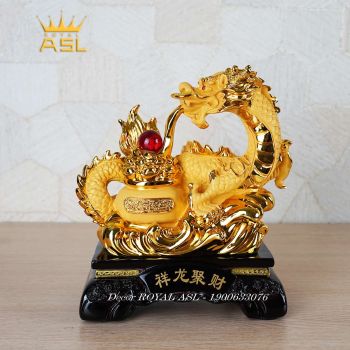 Rồng Mạ Vàng Tài Lộc - Có Ngọc Trân Châu - RMV01-2